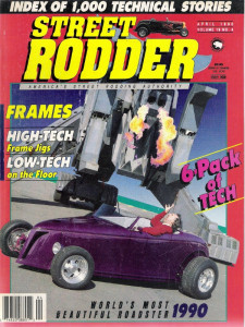 STREET RODDER 1990 APR - FAT FORD GETS GM STEERING BOX, CUSTOM DEUCE RAILS